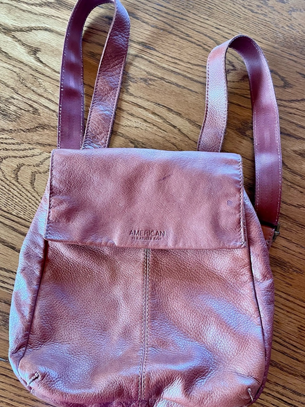 American Leather Burgundy Leather Backpack